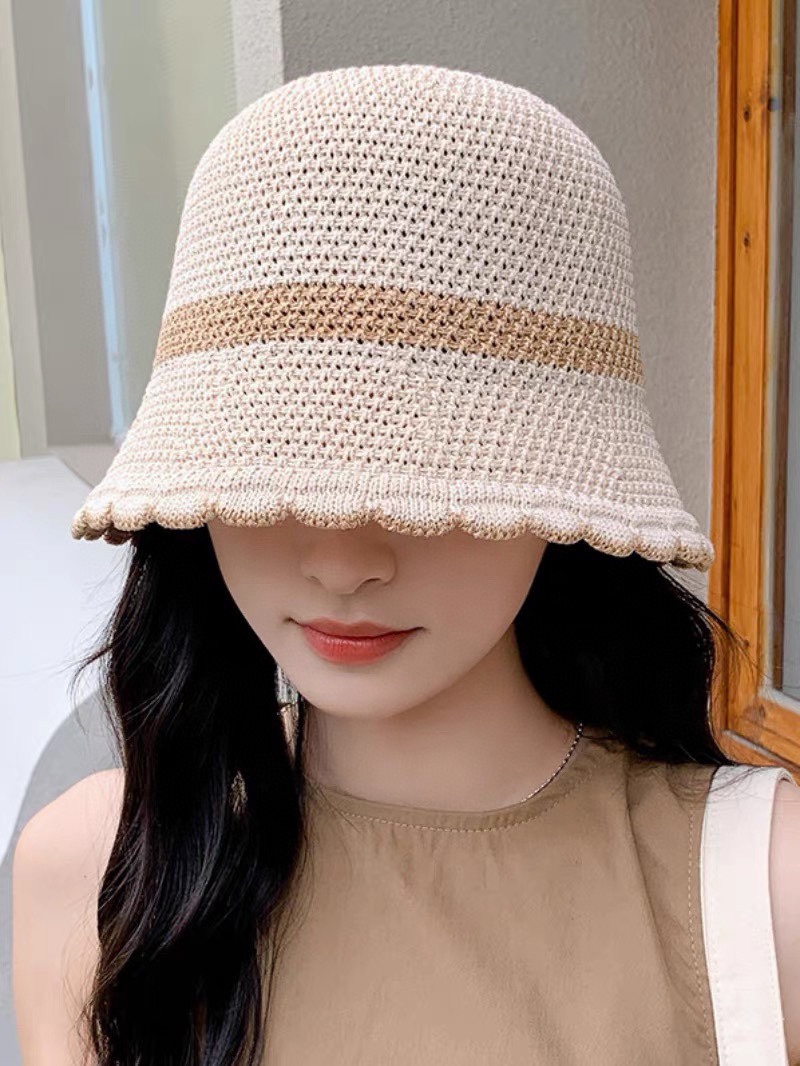 Chanel, gorro de pescador de punto de estilo japonés, favorece la cara pequeña, protección solar, para mujer, primavera…