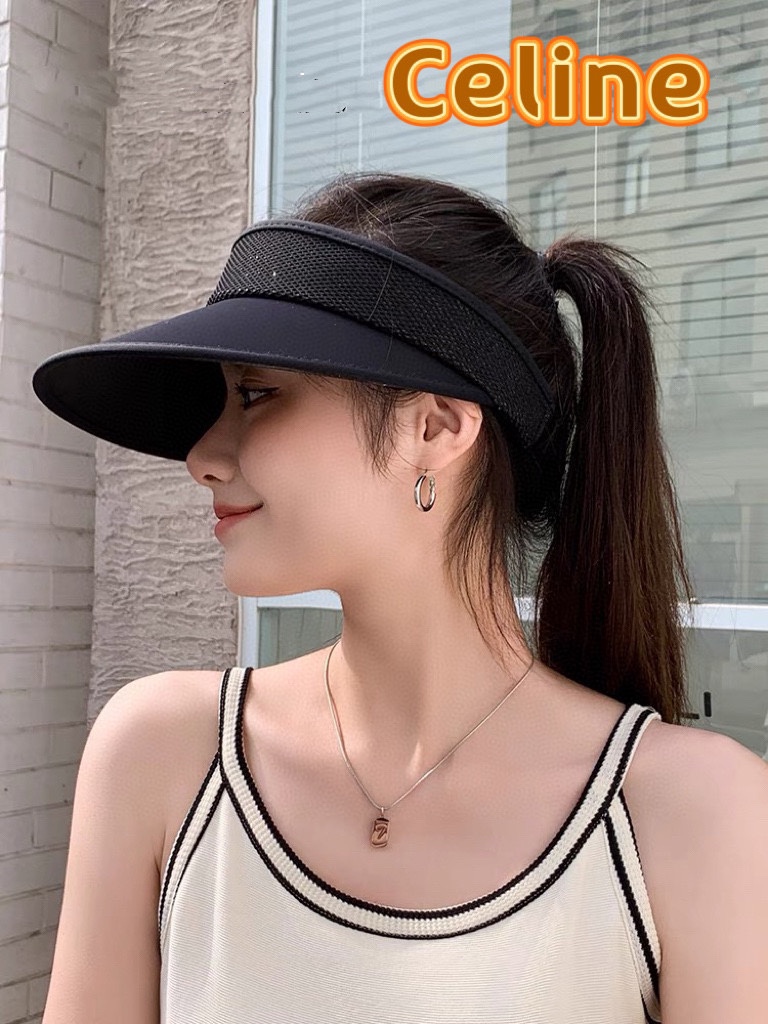 Celine Celine 2024 nuevo estilo mujer verano gorra sin visera para protección solar, deportes al aire libre, gorra de s…