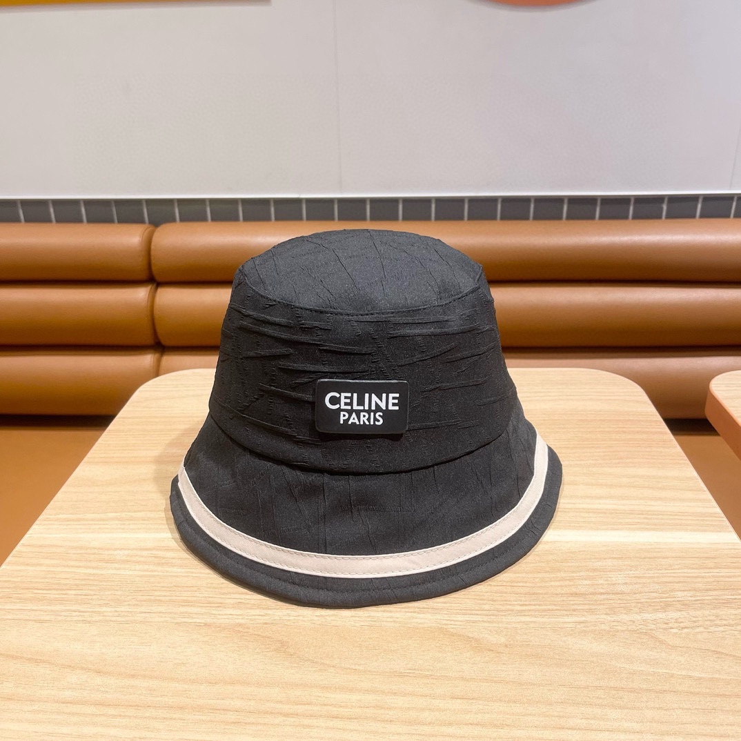CELINE赛琳2024春新款小桶帽渔夫帽凯旋门元素超好搭配出街单品