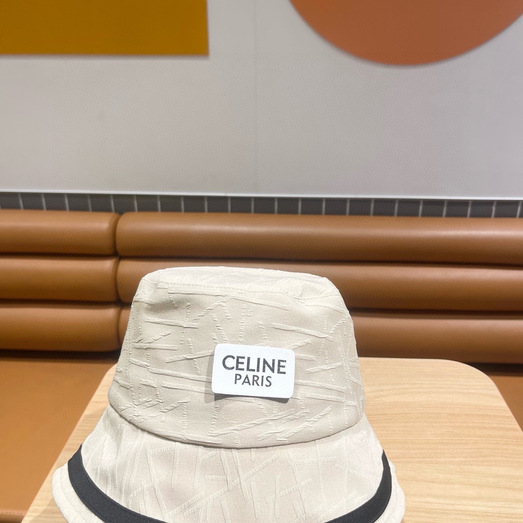 CELINE赛琳2024春新款小桶帽渔夫帽凯旋门元素超好搭配出街单品