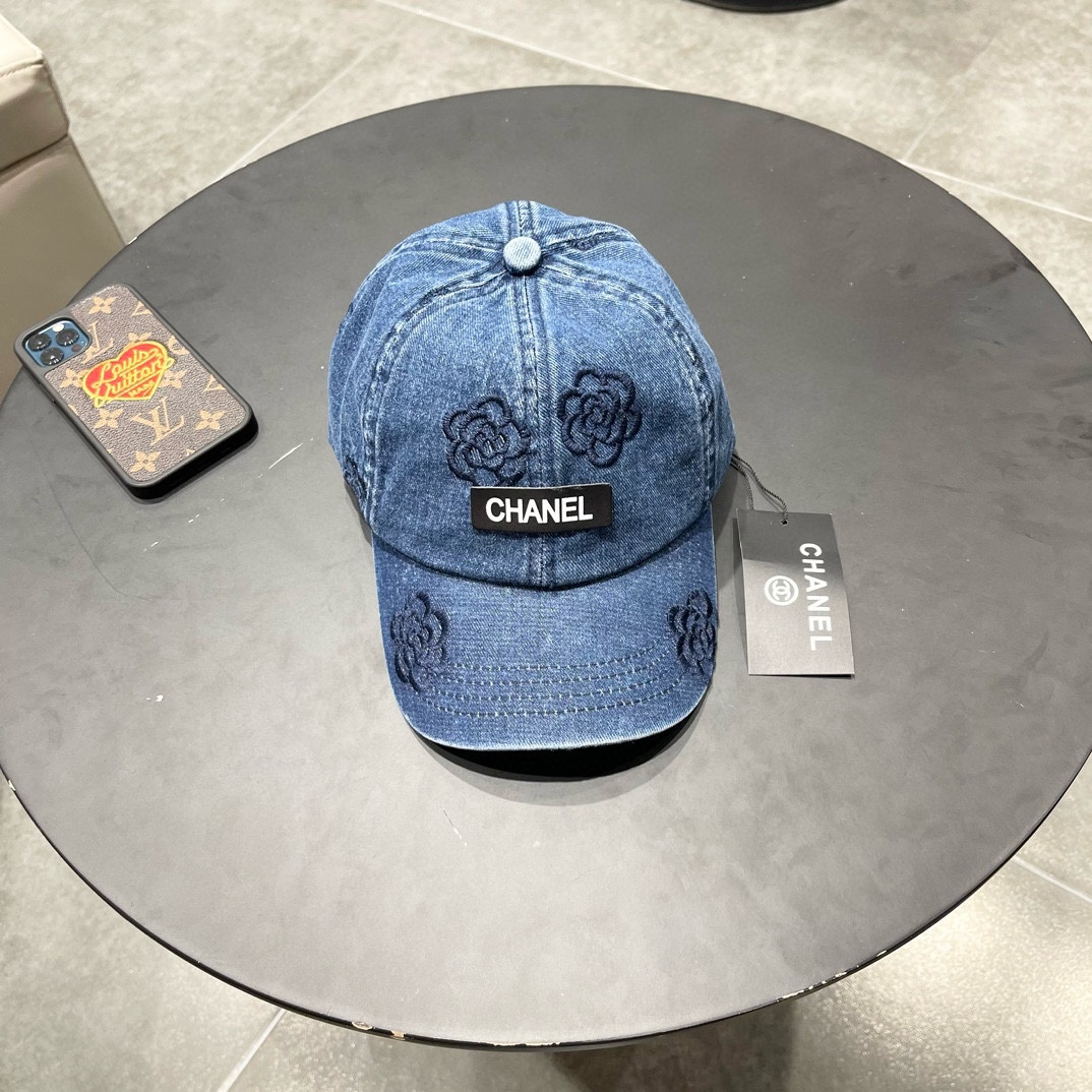 【CHANEL】Nueva gorra de béisbol de mezclilla bordada primavera/verano 2024, estilo popular unisex, sombrero de pescador,…
