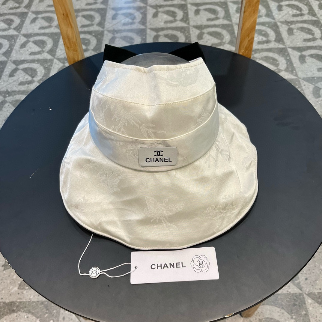 Sombrero de pescador Chanel estilo japonés con lazo grande, para mujer, nuevo 2024, verano, protección solar, versátil,…