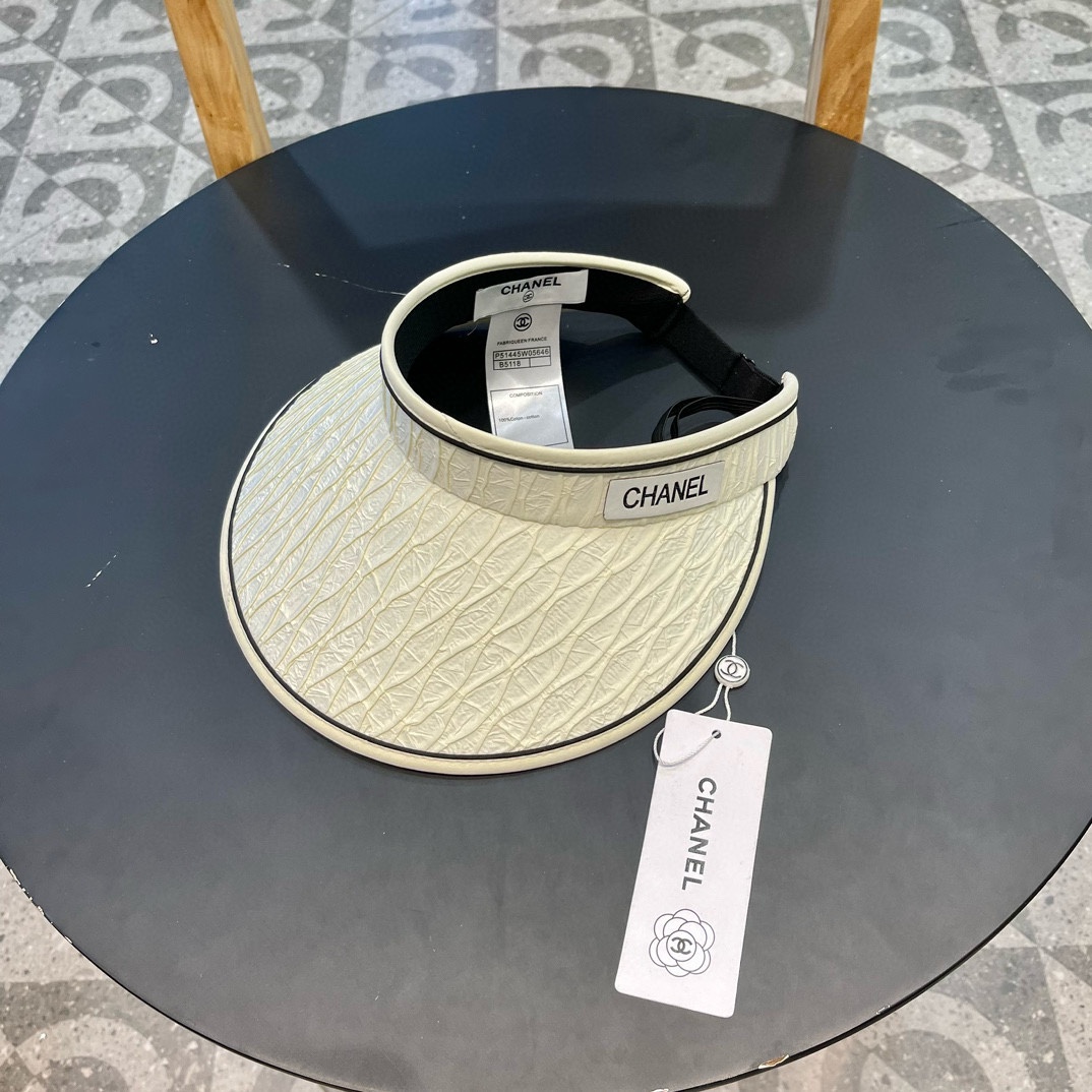 Chanel 2024 nuevo verano, sombrero de protección solar fuerte, para mujer, verano, protección UV, ala ancha, sin copa, …