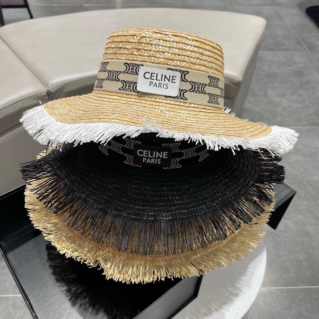 Celine赛琳2023新款草帽遮掩小礼帽旅游必备头围57cm