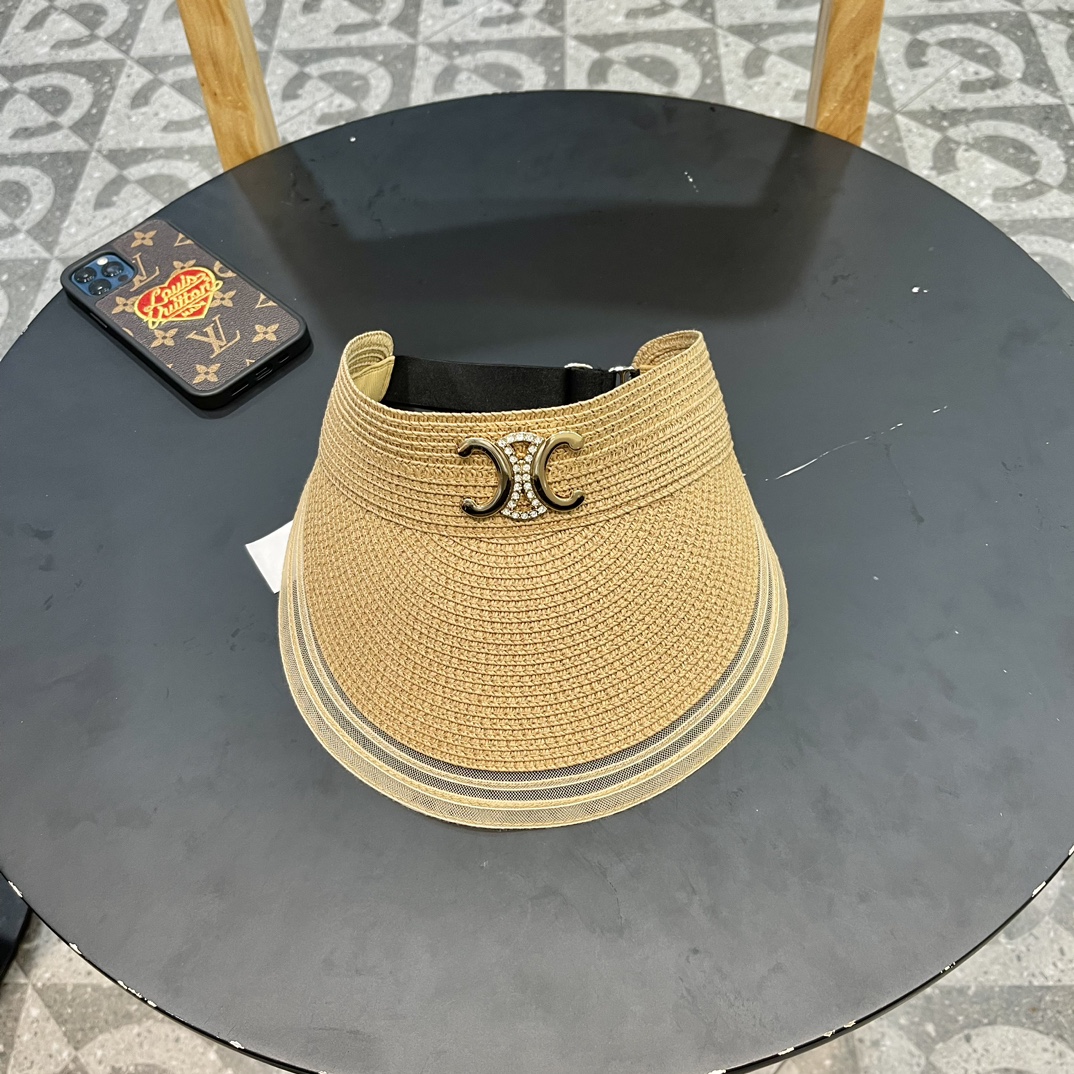 Celine Celine🌞sombrero del Arco de Triunfo nuevo 2024 para mujer, sombrero sin ala, protección UV, ala ancha, verano, …
