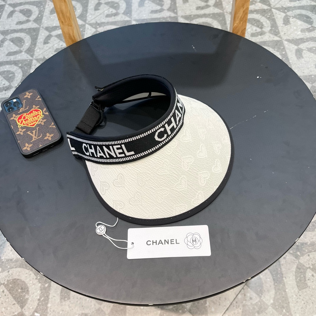 Chanel香奈儿2024夏季新款小香风亮片遮阳帽空顶帽大牌出货超方便！好搭！出街必备