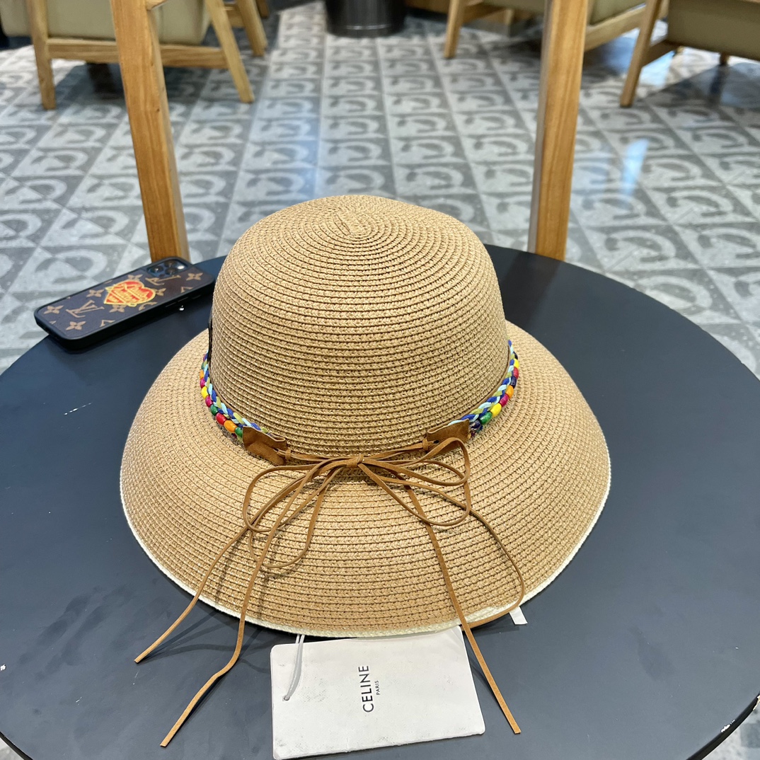 Best Like
 Celine Hats Bucket Hat Straw Hat Buy the High Quality Replica
 Straw Woven Beach