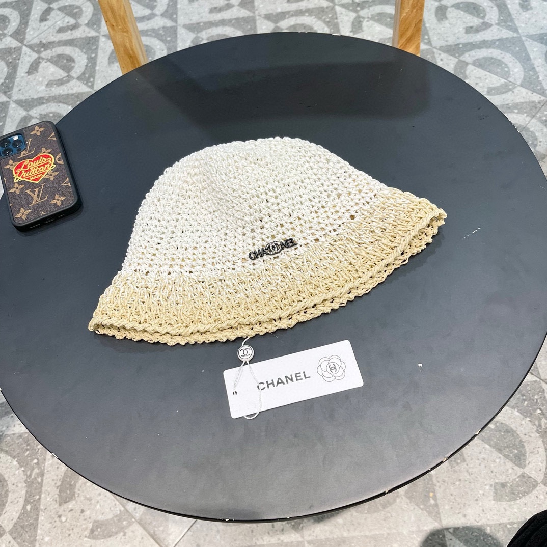 Chanel Sombreros Sombrero de paja Réplica de diseñador calidad 7 estrellas
 Tejido Mujeres Colección verano