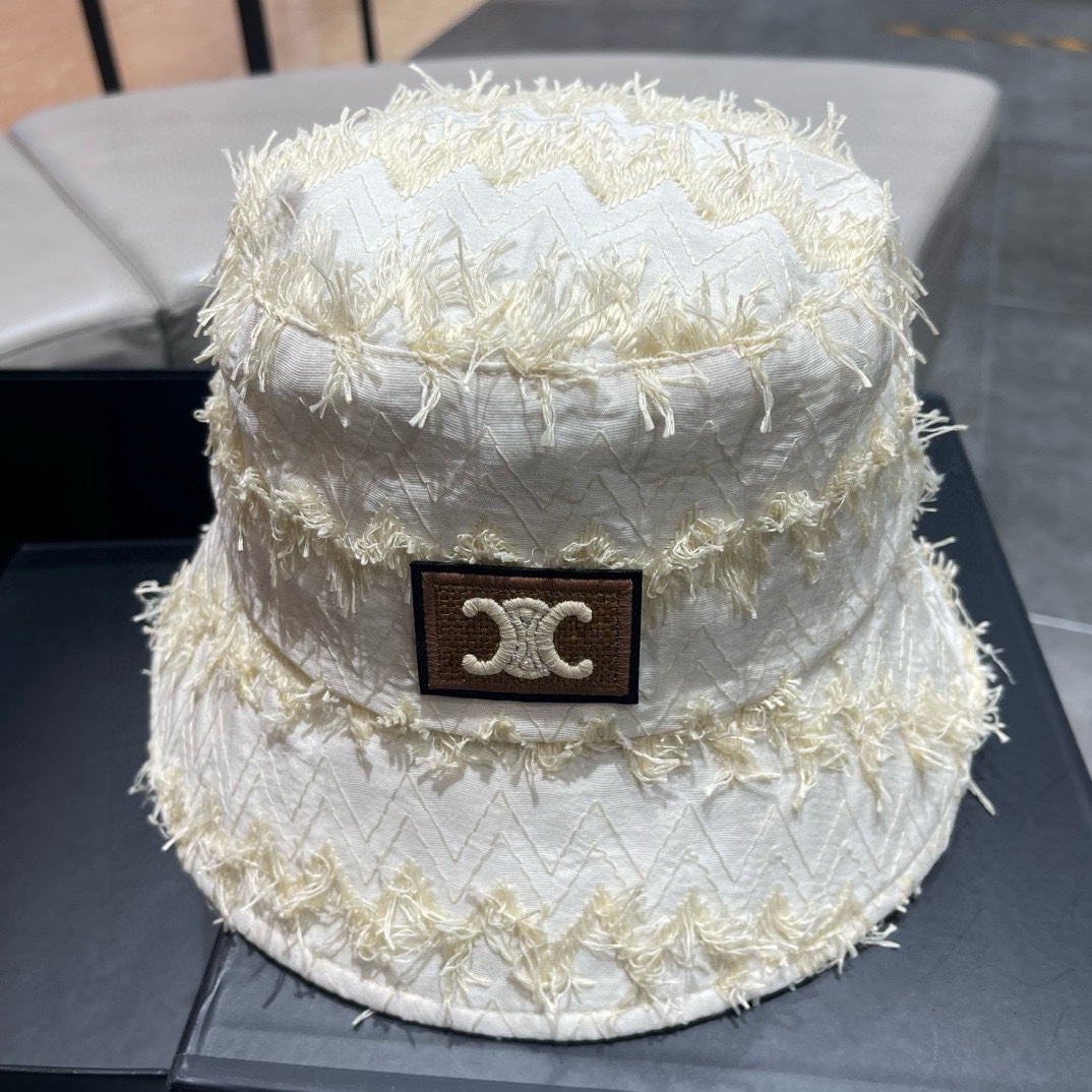 【CELINE Celine】Sombrero de pescador nuevo de primavera 2024, con elementos del Arco de Triunfo, muy fácil de combinar, …