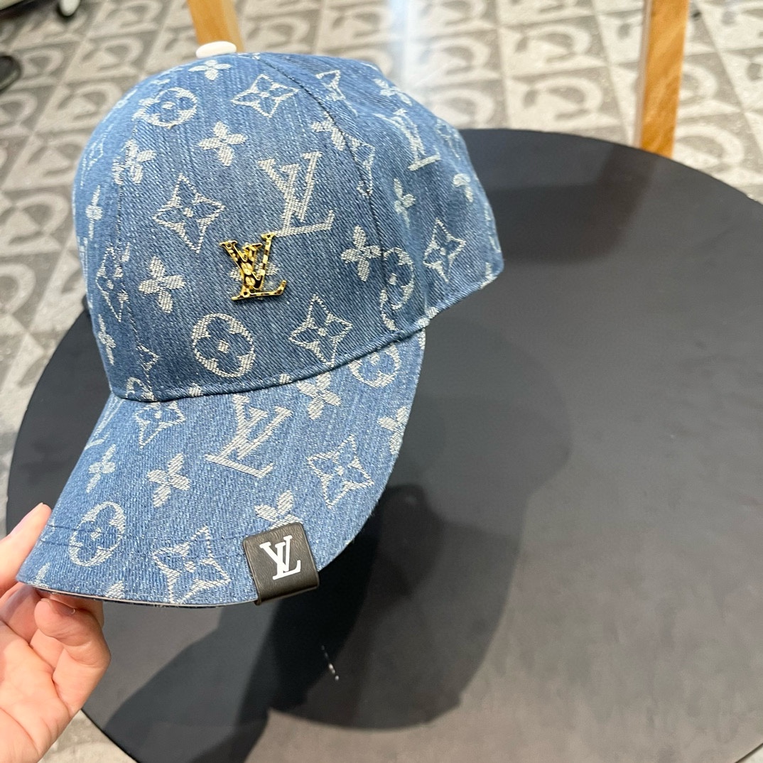 Chanel洗水牛仔徽标logo抽绳束带遮阳帽渔夫帽帽子