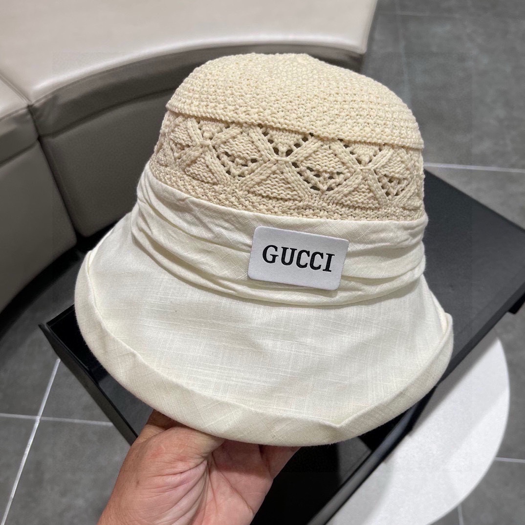 Gucci古奇草帽2024新款卷边礼帽可折叠头围57cm