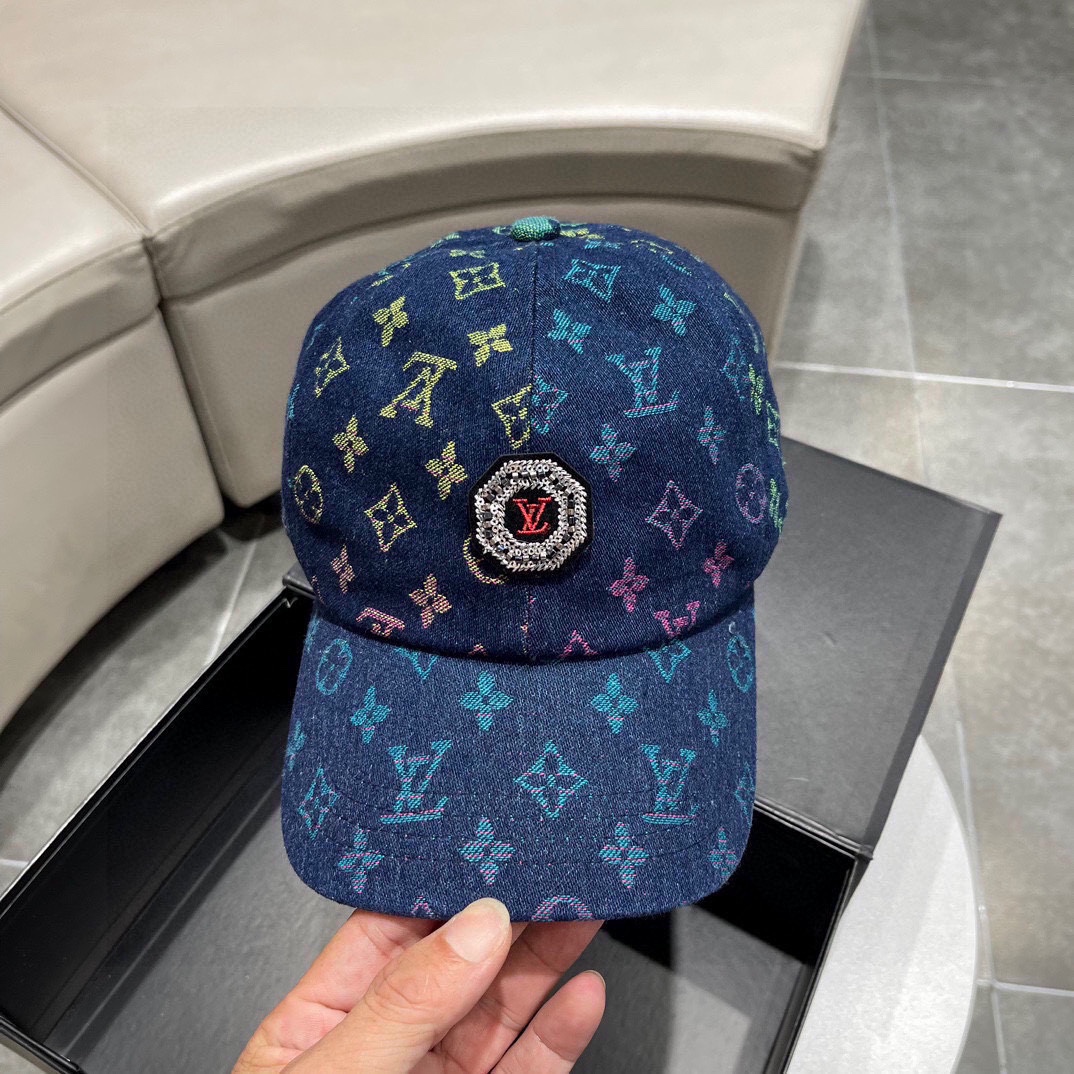 LV Louis Vuitton versión de alta calidad de la web oficial, gorra de béisbol clásica con visera de cuero genuino, combi…