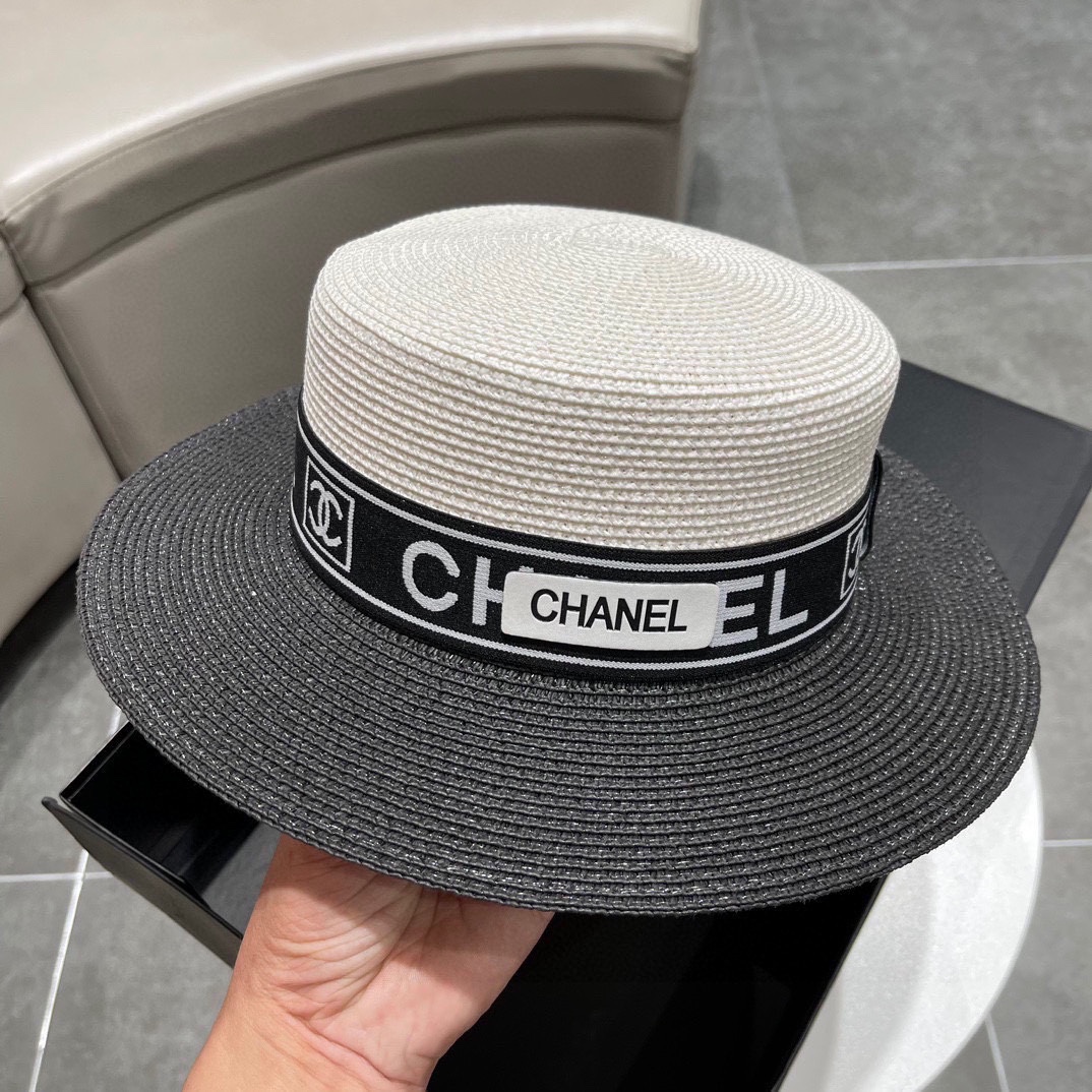 Chanel香奈儿草帽新款草帽名媛风版型好看黑白两色头围57cm