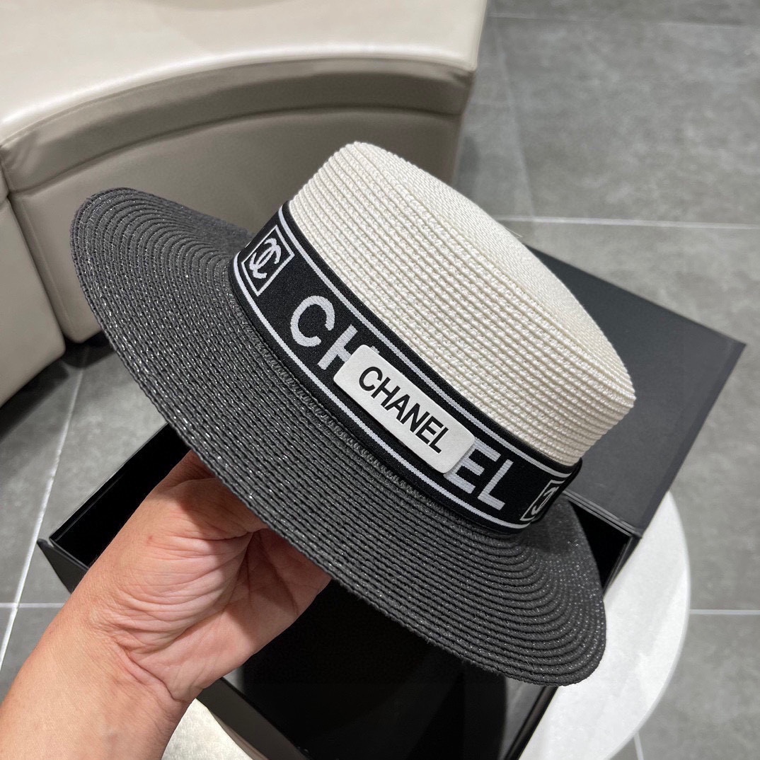 Chanel香奈儿草帽新款草帽名媛风版型好看黑白两色头围57cm