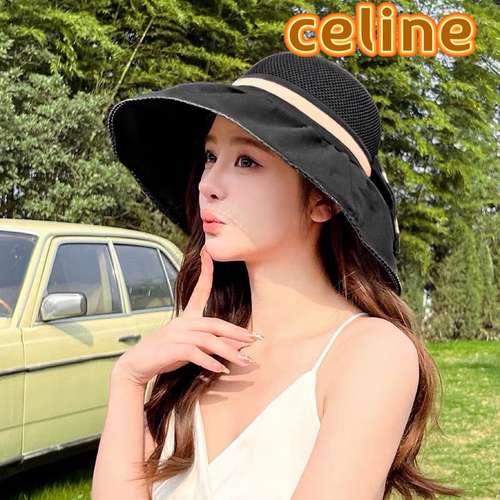 Sombrero de pescador de ala ancha de verano nuevo de Celine, protección solar, playa, tipo cuenco, de moda para mujer, …
