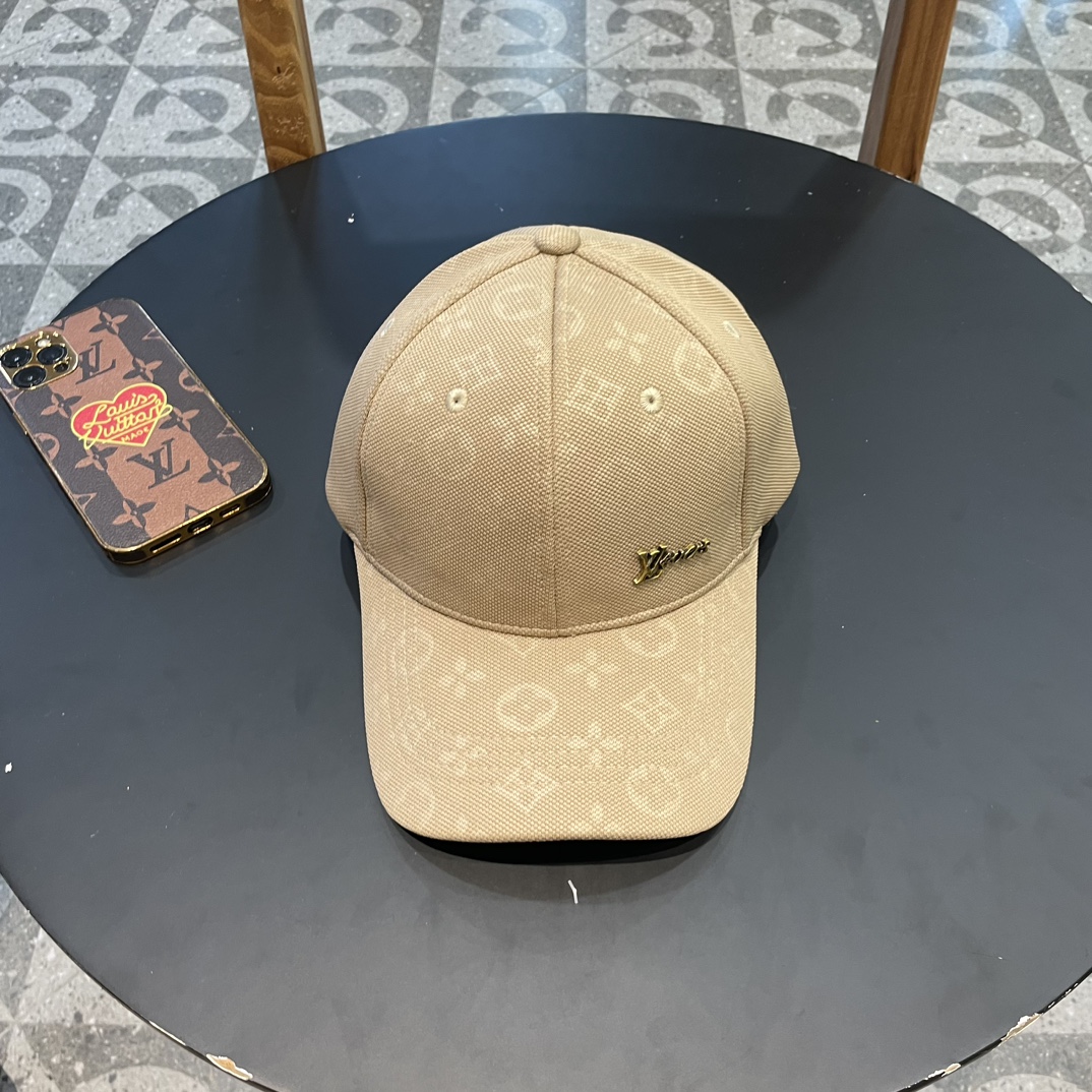 , LV (Louis Vuitton) nueva gorra de béisbol original, cuero repujado, molde 1:1, tela de mezclilla original, …