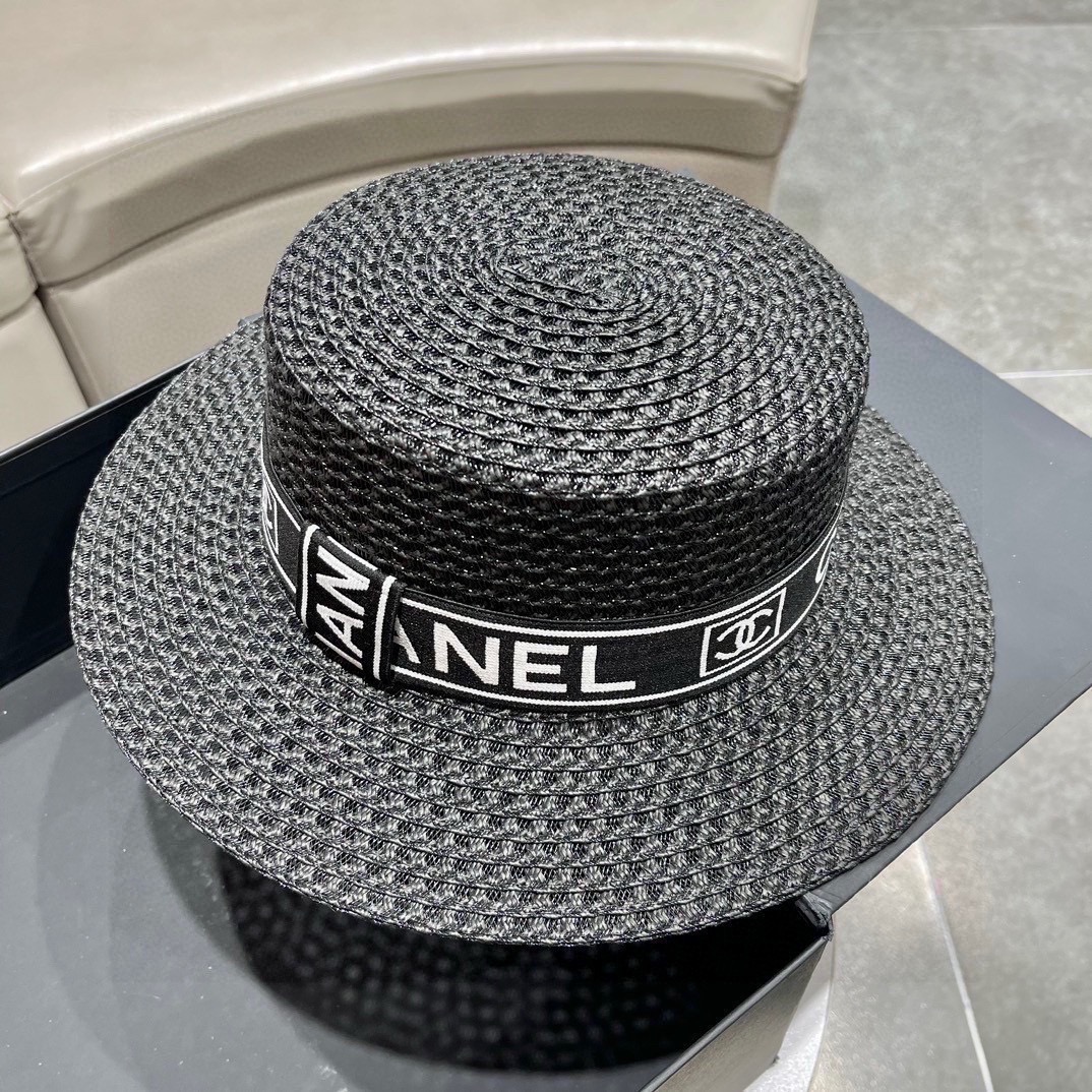 【CHANEL香奈儿】2024早春新款草编遮阳草帽盆帽🤩沙滩风，简约大方，百搭单品～出街首选，新款帽型超美腻，新品上架帽子渔夫帽棒球帽针织帽