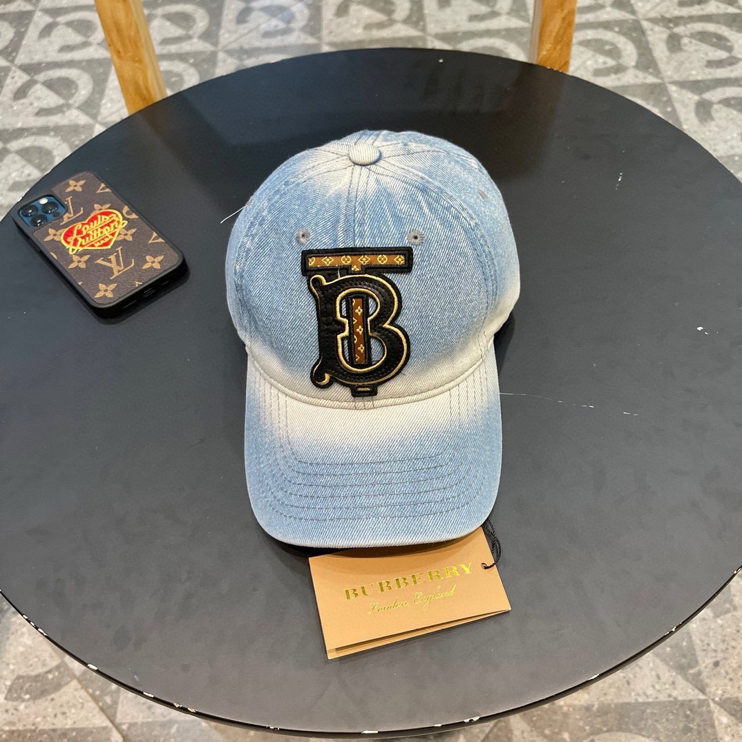 Burberry gorra de béisbol vaquera degradada 2024, sincronizada con grandes marcas, muy fácil de combinar, ¡li…