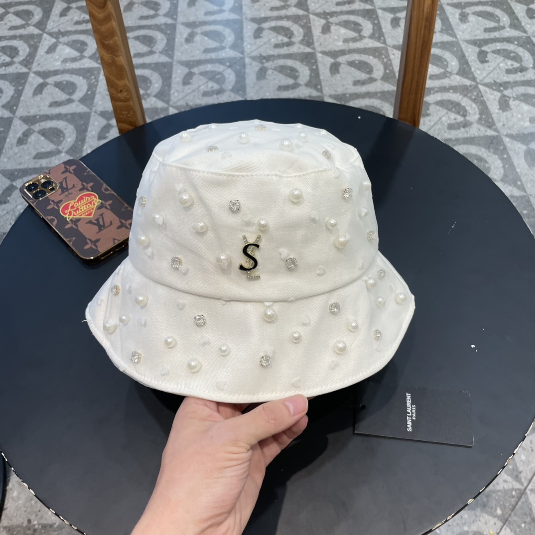 NO:202013,Saint Laurent France heavy industry rhinestone fisherman hat women spring and autumn new sun hat sun protection sunlight luxury trend pearl basin hat fisherman hat baseball hat knit hat, hat, saint laurent, espadrilles,hats19860909圣罗兰法国重工水钻渔夫帽子女春秋新款太阳帽防晒遮阳轻奢潮流珍珠盆帽帽子渔夫帽棒球帽针织帽,帽子,saint laurent,espadrilles,hats,hat