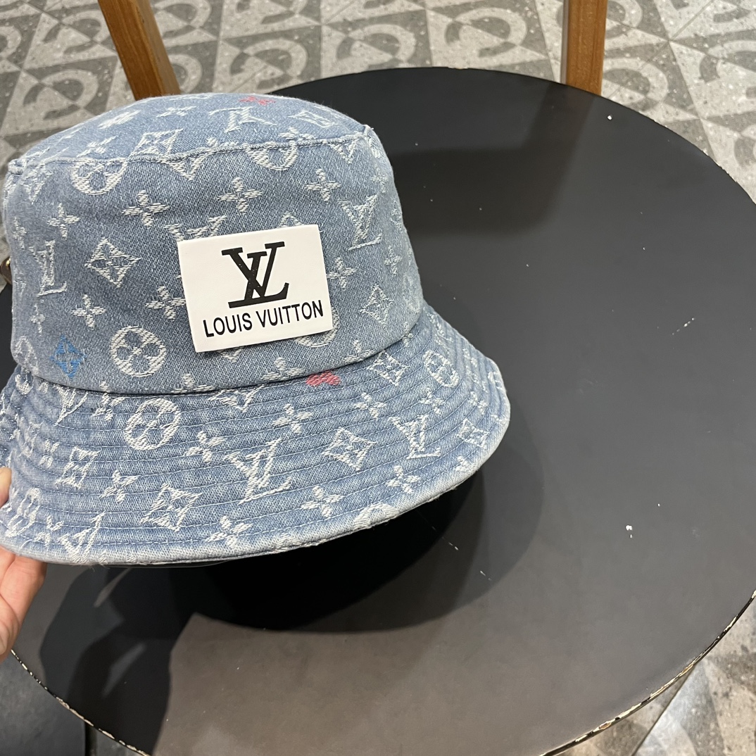  LV 新款牛仔渔夫帽 新工艺面料，巨遮脸！一年四季都可以戴材质 57cm