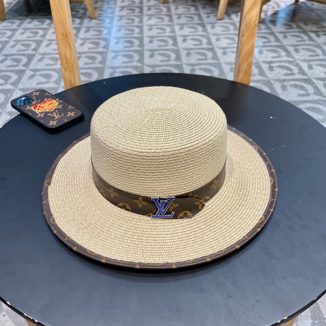 NO:202956,[LV Louis Vuitton] New leather-breasted flat-topped straw hat, a must-have match when going out, buy it now!  Hat fisherman hat baseball hat knit hat, hat, louis vuitton, louis vuitton, espadrilles,hats19860909【LV路易威登】新款皮边编织平顶草帽,出街必备超好搭配,赶紧入手！帽子渔夫帽棒球帽针织帽,帽子,louis vuitton,louis vuitton,espadrilles,hats,hat