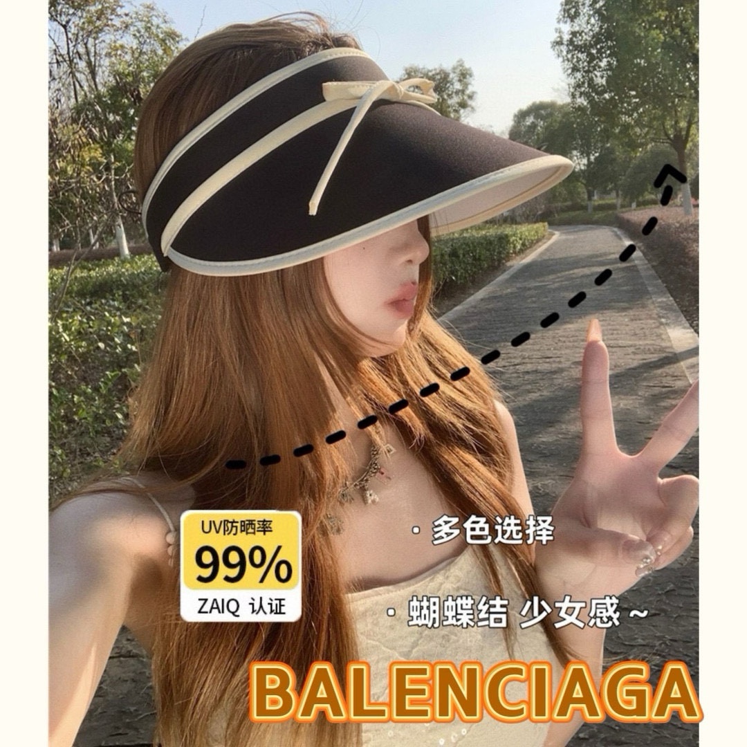 NO:203275,Balenciaga new straps bow empty hat women summer travel large brimming sun protection hat student face small hat fisherman hat baseball hat knit hat, hat, balenciaga, espadrilles, hats19860909巴黎世家 新款绑带蝴蝶结空顶帽子女夏季出游大檐遮阳防晒帽学生显脸小帽子渔夫帽棒球帽针织帽,帽子,balenciaga,espadrilles,hats,hat