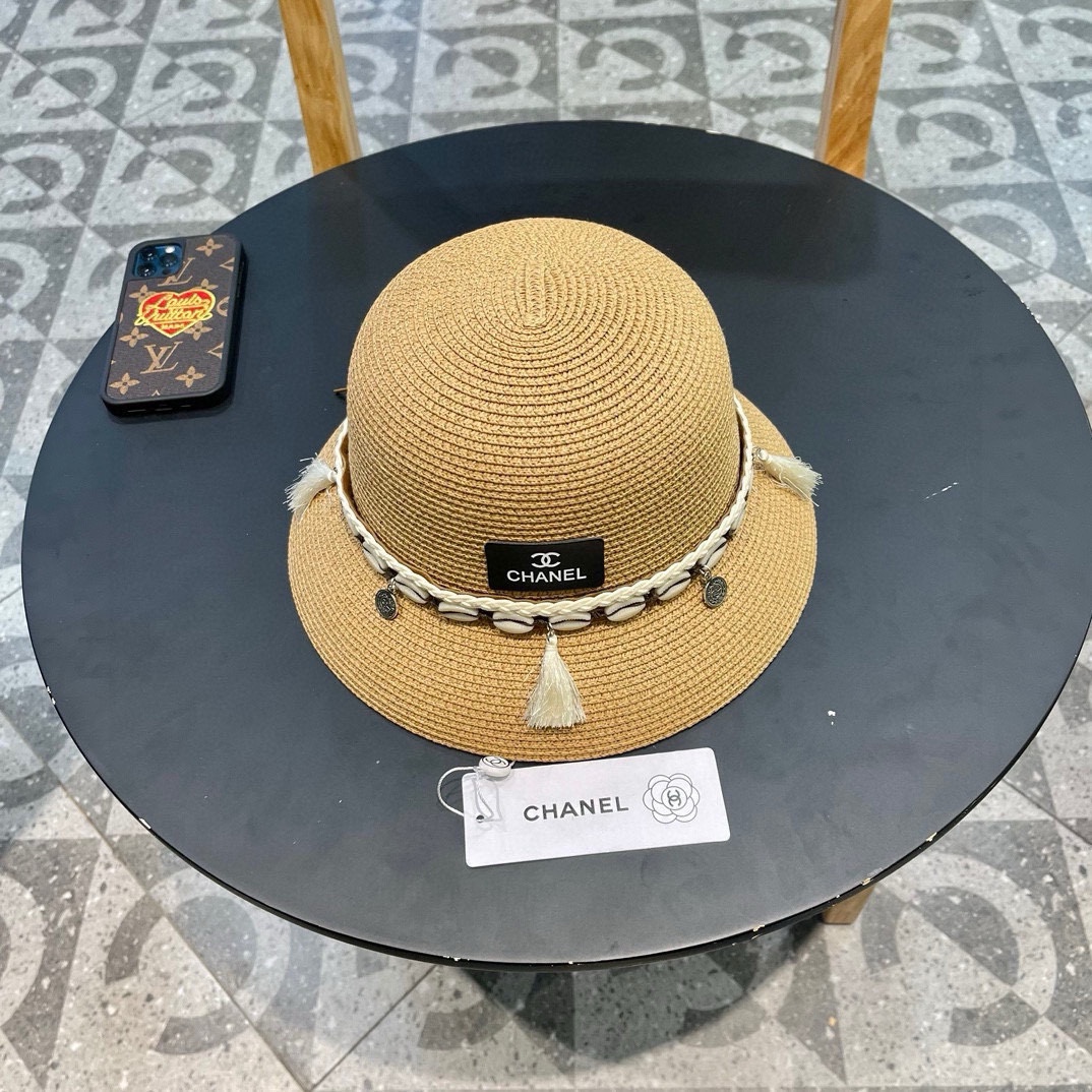 Nieuw
 Chanel Hoeden Stro Hoed Unisex Vrouwen Strand