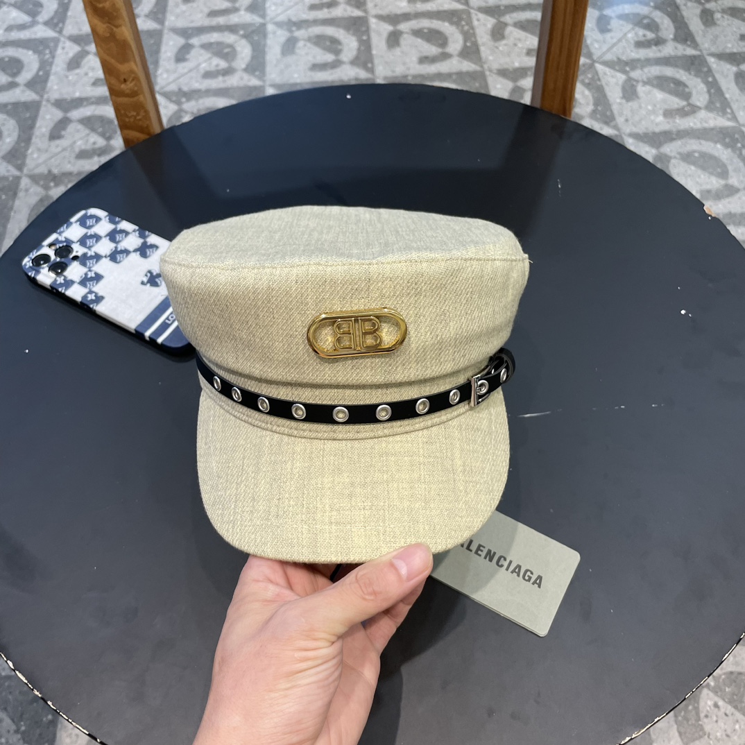 NO:206429,Balenciaga autumn metal buckle flat hat women's Korean style versatile casual face small duckling cap British retro baseball cap hat fisherman hat baseball cap knit hat, hat, balenciaga, espadrilles, hats19860909巴黎世家 秋款金属扣平顶帽子女韩版百搭休闲显脸小鸭舌帽英伦复古鸭舌帽帽子渔夫帽棒球帽针织帽,帽子,balenciaga,espadrilles,hats,hat