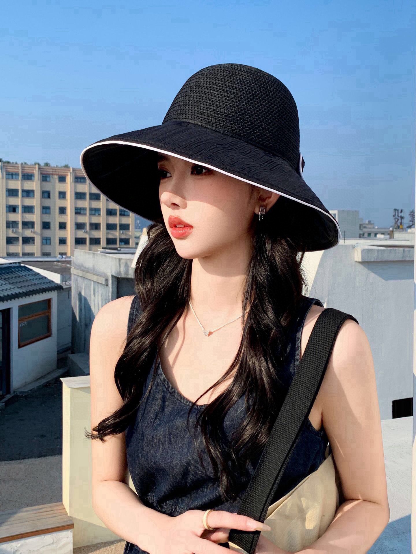 Sombrero de pescador de ala ancha para mujer de LOEWE, protección solar UV50+ para verano, sombrero de sol