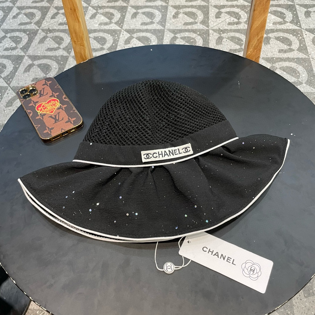 【CHANEL香奈儿】nuevo sombrero de pescador estilo pequeño fragante con pliegues para 2024, simple y elegante 🔅 diseño de pr…