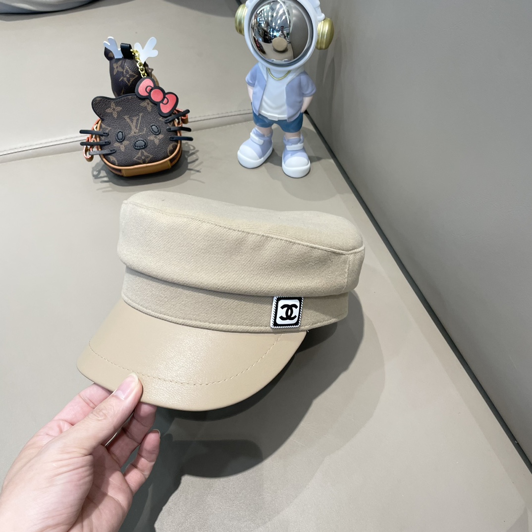 [Chanel Hats]Chanel Chanel woolen flat-topped hat for women