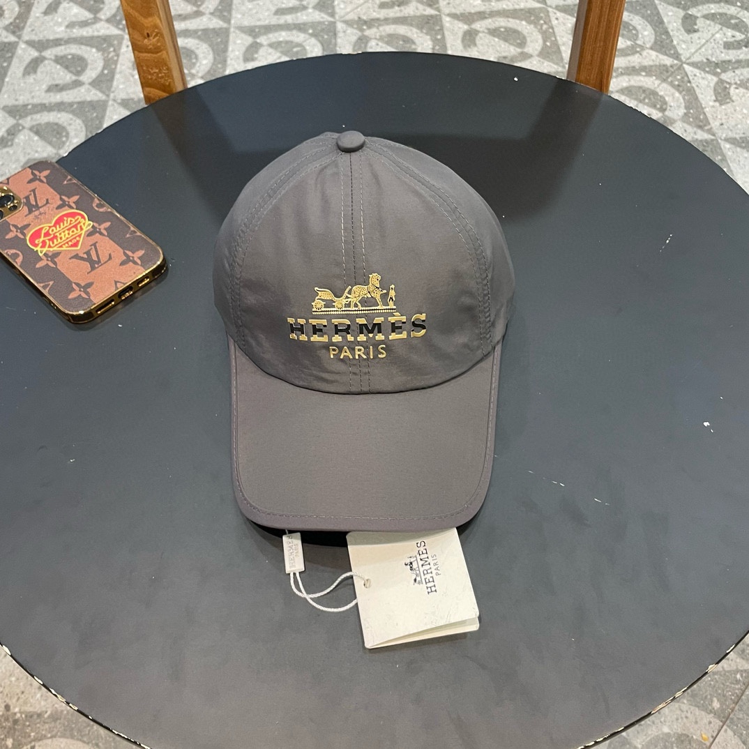 Nuevo envío HERMÈS (Hermès) gorra de béisbol de secado rápido 2024, fabricada con molde auténtico, trabajo fino, elegan…