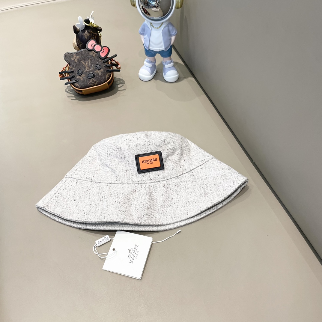 新款出货 HERMÈS (爱马仕2024最新秋款牛渔夫帽，日常款超好搭配，出街单品