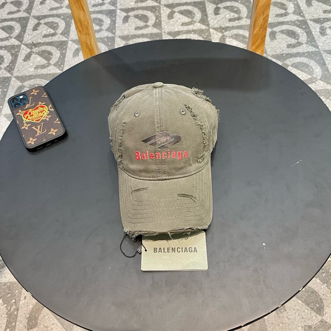 Gorra de béisbol de algodón estilo urbano con agujeros, nuevo modelo de Balenciaga, estilo personal y moderno, casual c…