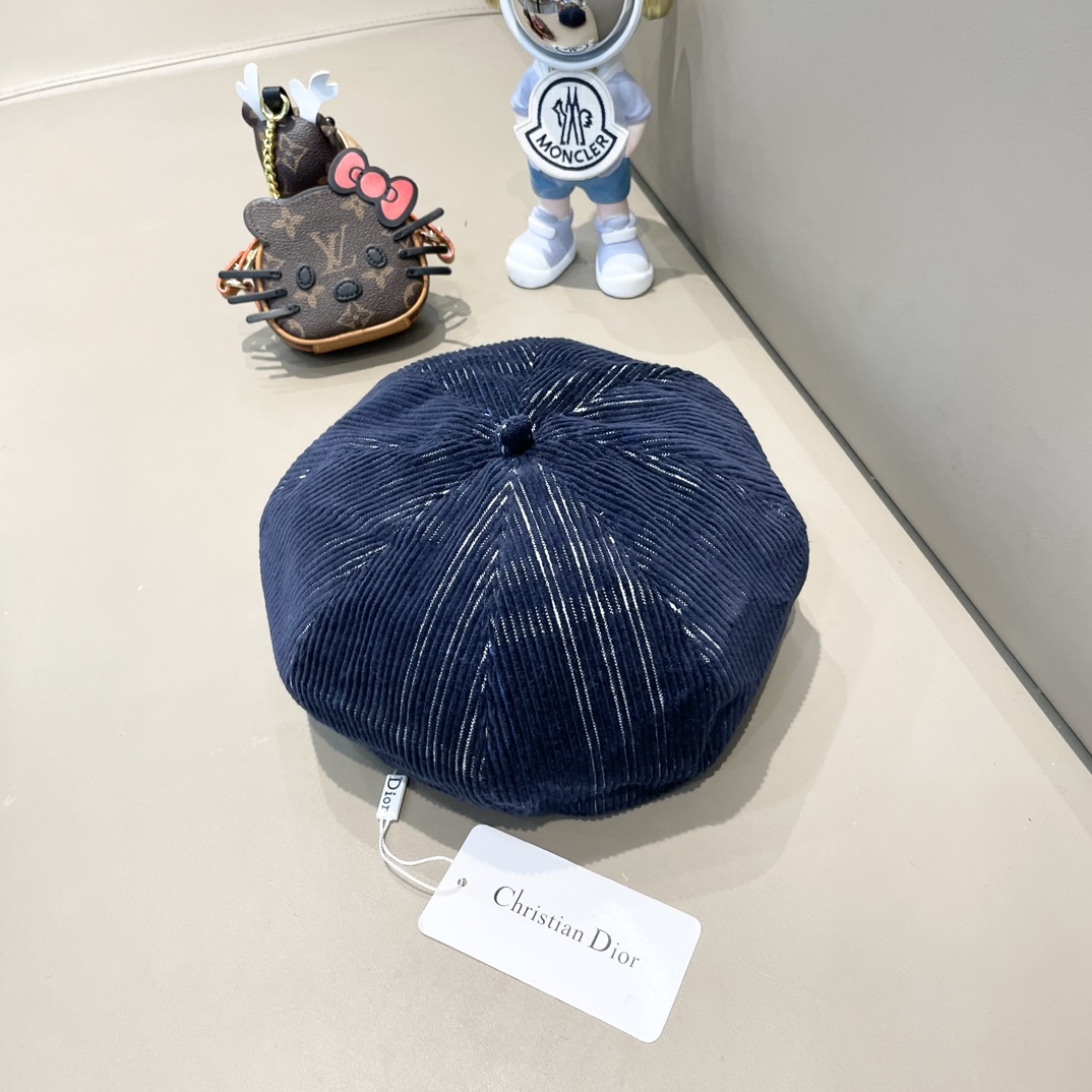 Dior 迪奥 2024 sombrero de pescador de moda para mujer, otoño e invierno, estilo moderno, gorra de ocho paneles nueva par…