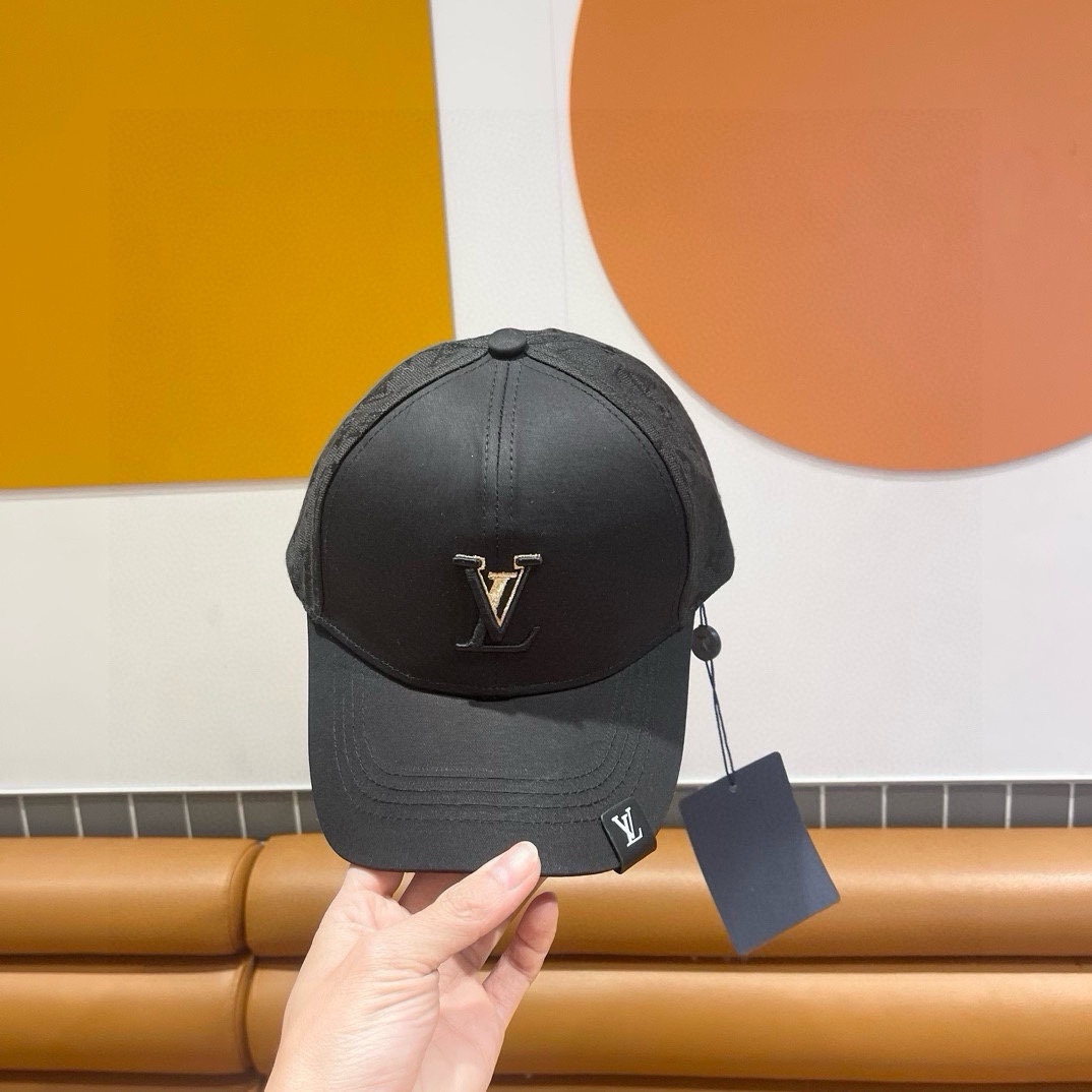 Gorra de béisbol bordada original de LV Louis Vuitton, modelo popular en tiendas, interior de algodón puro, ligera y tr…