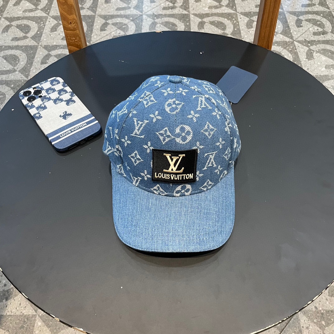 【LV Louis Vuitton】Gorra de béisbol vaquera nueva 2024 de lujo para hombre y mujer con patrón clásico, nuevo modelo en s…