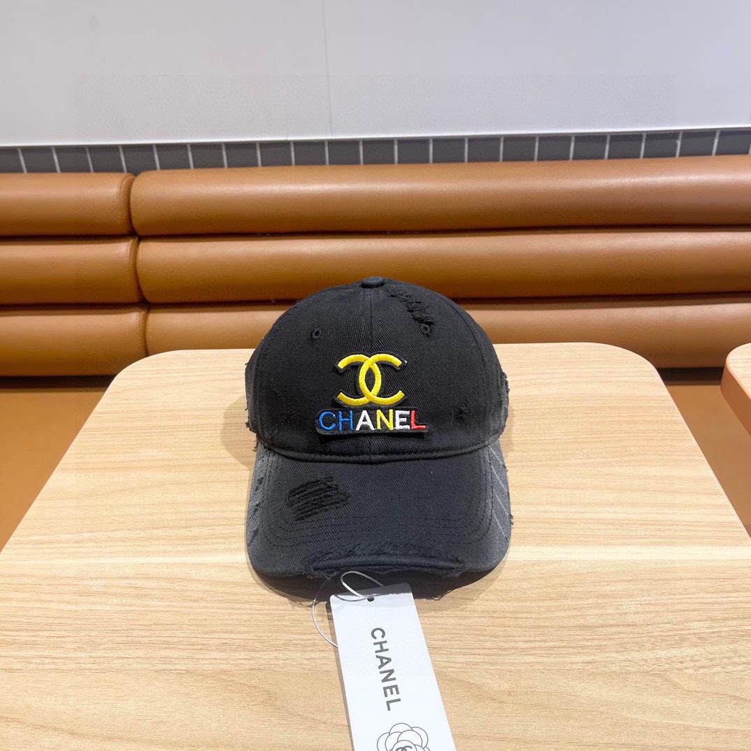 Chanel ✨ gorra de béisbol de primavera y verano ~ nueva técnica, diseño de agujeros hechos a mano, unisex