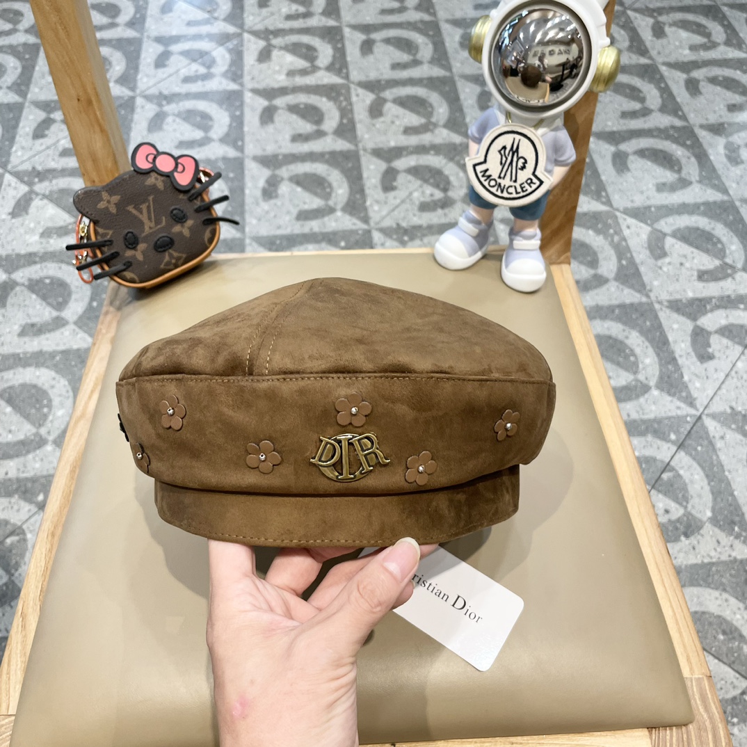Boina estilo coreano Dior 迪奥 para mujer, nuevo modelo 2024, estilo vintage de pintor, moderna y versátil, gorra de repa…
