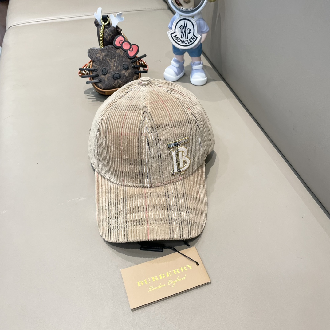 Burberry original baseball cap, boutique hot-selling style, dark pattern knight, 1:1 mold customized, canvas …