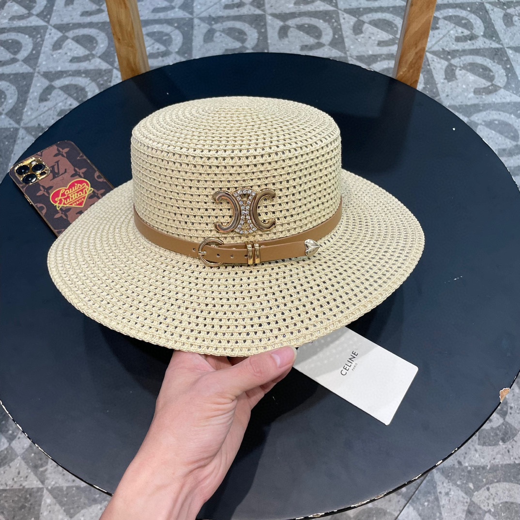 NO:209677,Celine Celien new straw hat, flat top hollow top hat, head circumference 57cm hat, straw hat fisherman hat baseball hat, hat, celine, espadrilles, hats19860909塞琳celien新款草帽,平顶镂空礼帽,头围57cm帽子草帽渔夫帽棒球帽,帽子,celine,espadrilles,hats,hat