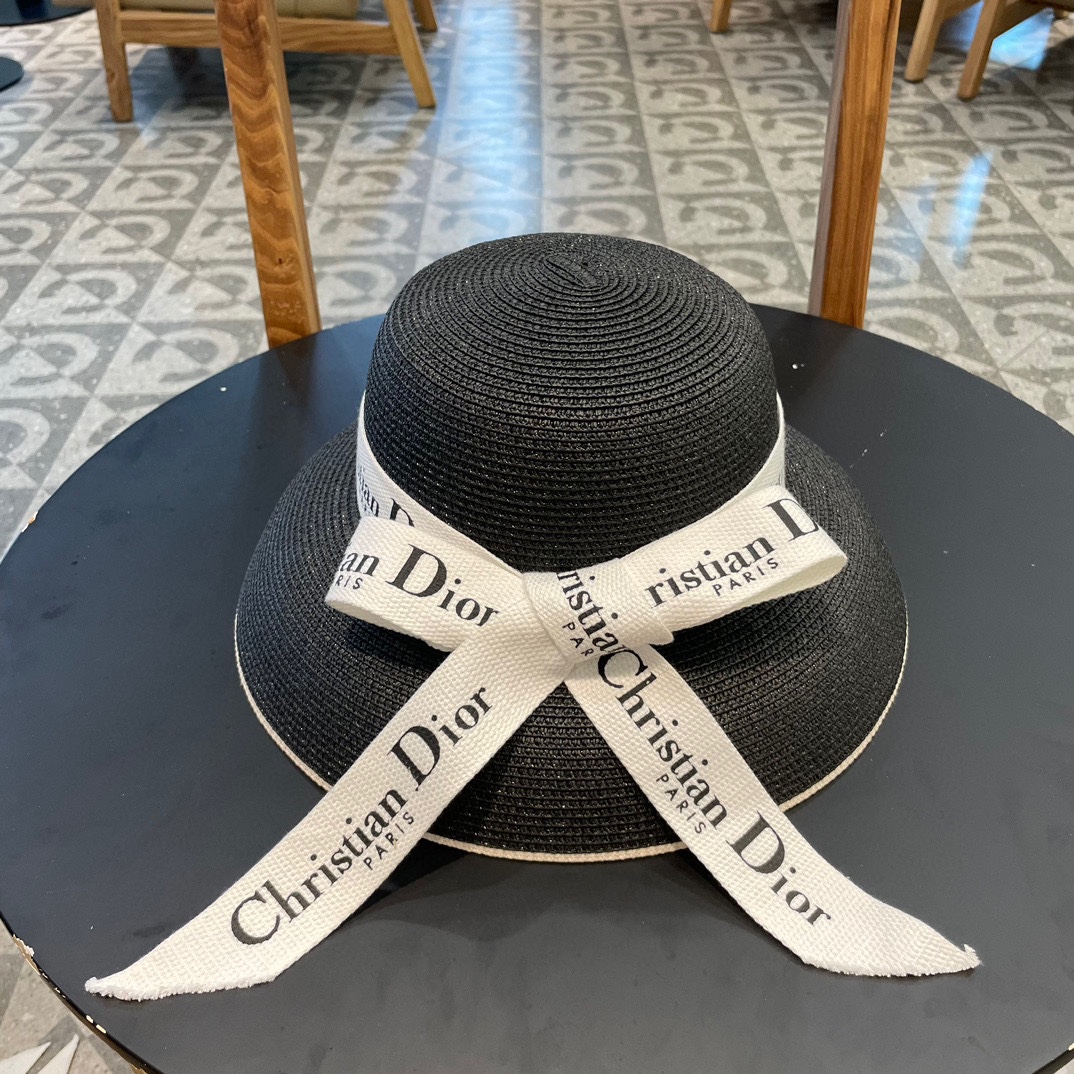  DIOR2025新款上架时尚草帽，超级流行的灯罩帽型，随便搭配都超好看！出门旅游，绝对要入手的一款