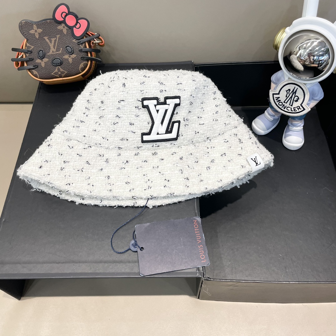 . 【LV Louis Vuitton】sombrero de pescador nuevo de otoño-invierno 2023, plegable para protegerse del sol y fácil de comb…