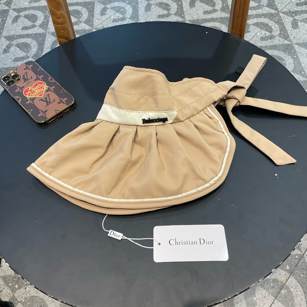 Sombrero de protección solar UV de Balenciaga sin parte superior, con ala ancha, para mujer, plegable, para exteriores,…