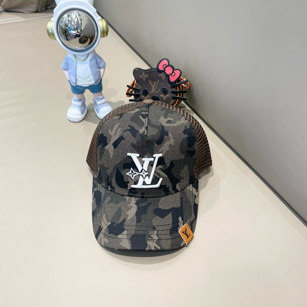 LouiVuittonLV👒 Gorra de béisbol bordada de Louis Vuitton 2024 nueva temporada de tienda oficial, sencilla y elegante, …