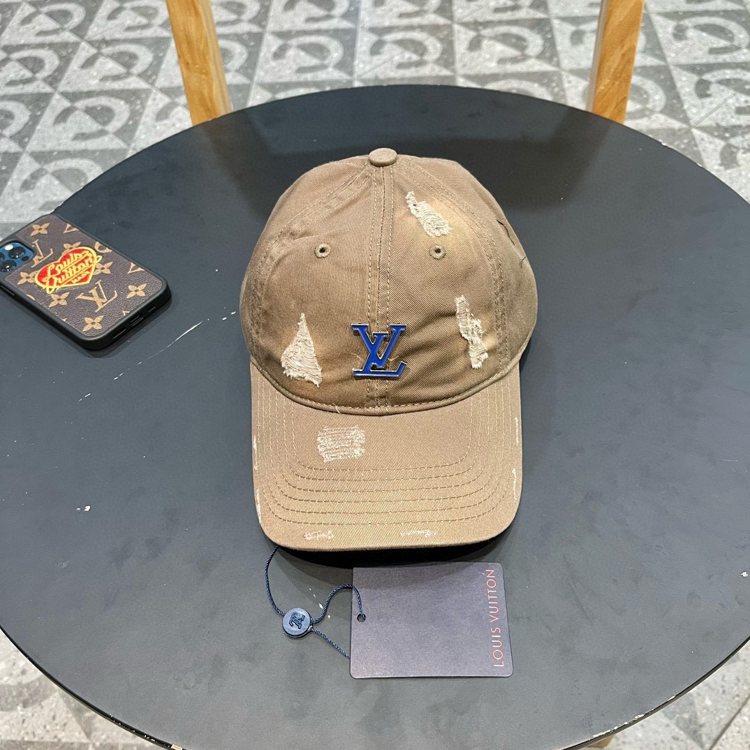 LouiVuittonLV 2024 gorra de béisbol bordada nueva de boutique con agujeros de color, simple y elegante, gorra para homb…