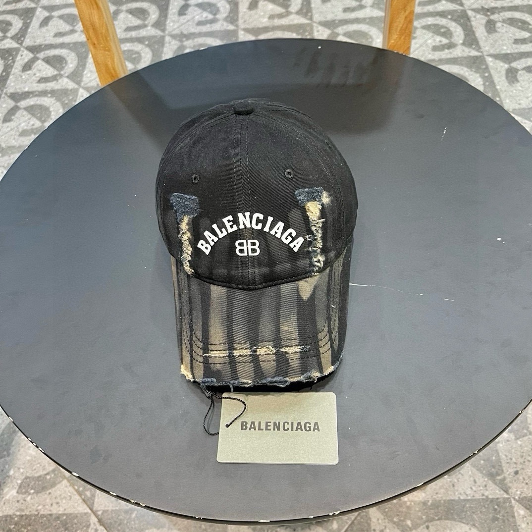 BALENCIAGA París 2024 nuevo modelo lavado gris humo visera con logo letras gorra de béisbol, gama de colores muy genial…