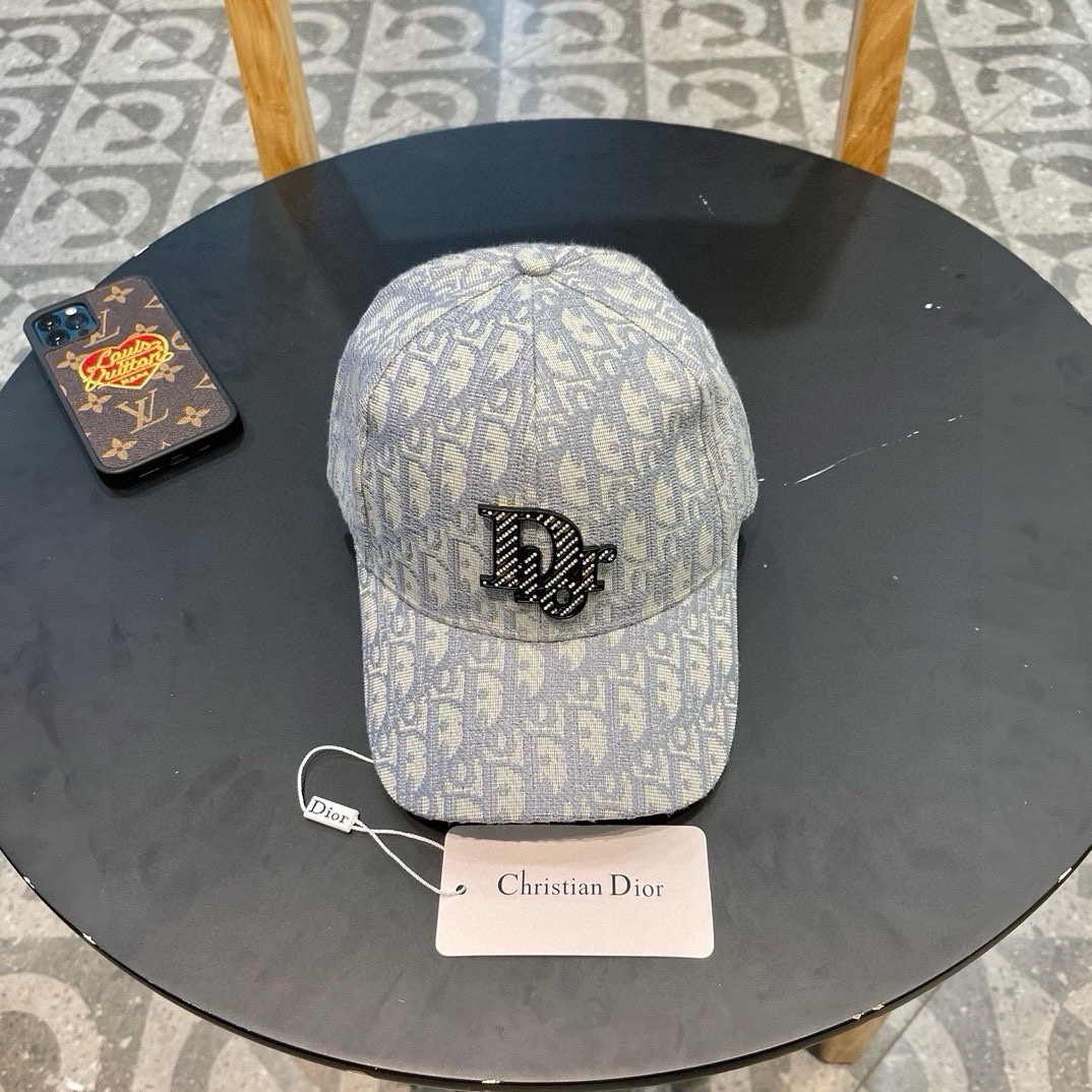 Gorra de béisbol clásica original de Dior, molde personalizado 1:1, lona original + cuero de primera capa, con aire her…