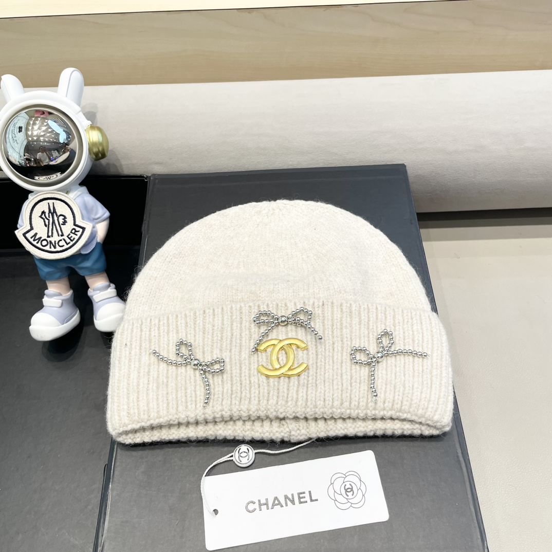 Gorra de punto con lazo de Chanel, mismo estilo que la bloguera coreana, para verano, talla grande, versátil, con oreje…