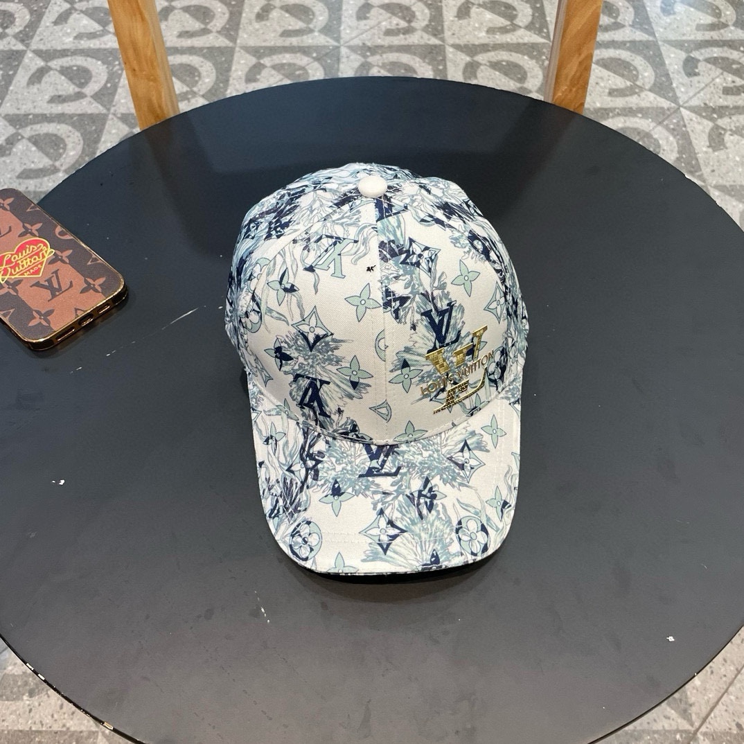 LouiVuittonLV👒Gorra de béisbol vaquera Louis Vuitton nueva de boutique, simple y elegante, sombrero para el sol unisex,